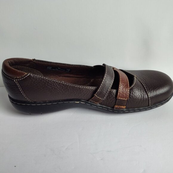 Ladies SZ 7M Clarks Brown Leather Bendables Flat - Picture 5 of 5